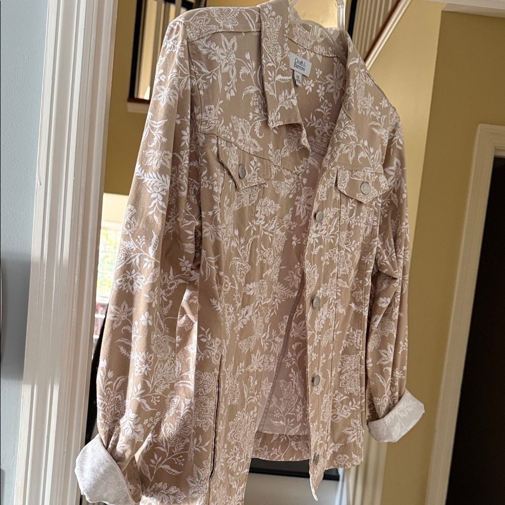 PAIGE Floral Tan Utility Jacket